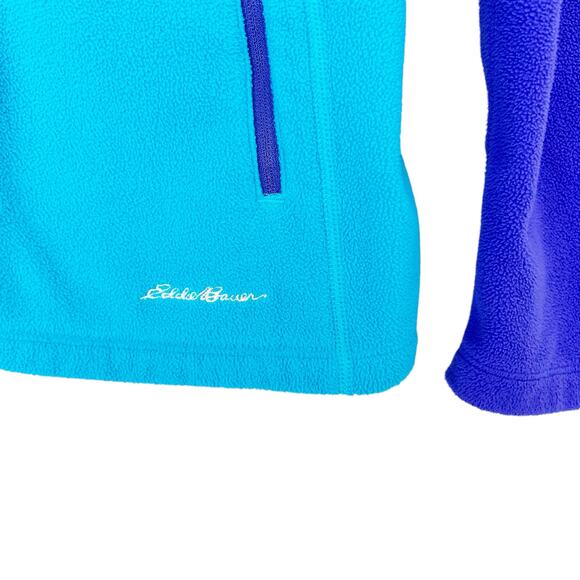 Eddie Bauer First Ascent Blue Purple Fleece Full Zip Sz M - Picture 3 of 5